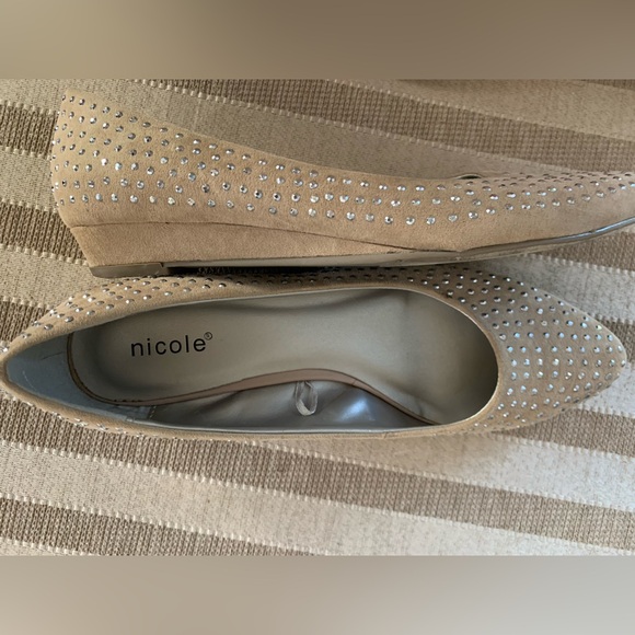 Nicole Khaki Mauve Silver Studded Shoes SIZE 7 - Picture 5 of 6